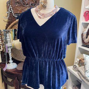Lane Bryant EUC 22 / 24 - Blue Velvet Top